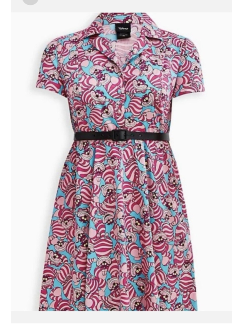NWT Torrid Disney Cheshire Cat Midi Dress Size 30 Pink Blue 6X comic cons - Picture 3 of 7